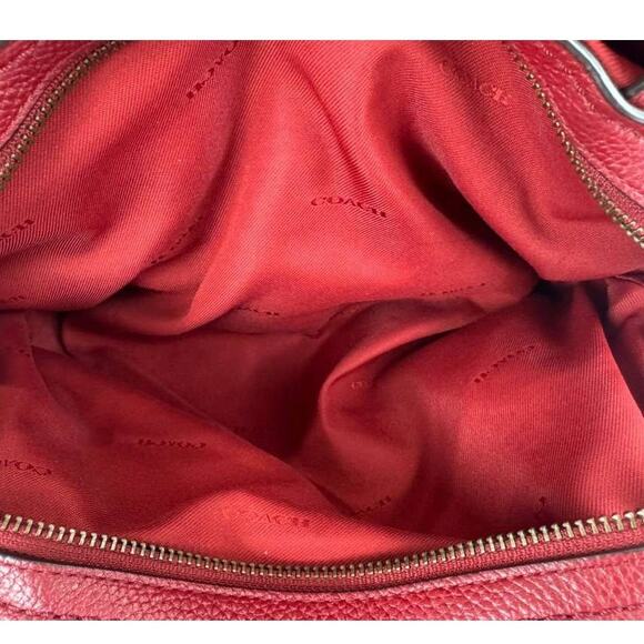 Coach Edie Red Leather Shoulder Bag - Picture 8 of 9